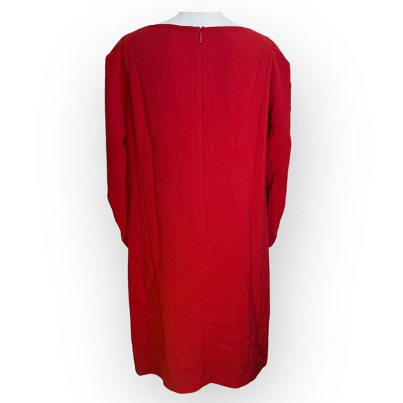 Lafayette 148 Maroon Long Sleeve Shift Dress Size L - Picture 4 of 6